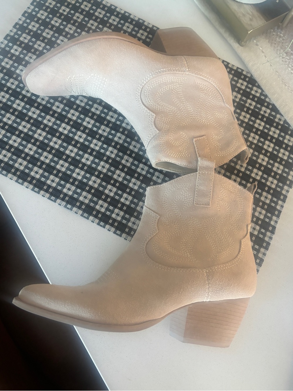 Dolce Vita Taupe Suede Western Ankle Bootie - Picture 5 of 6